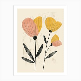 Pasadena Flower Market Boho Minimalist Style Art Print