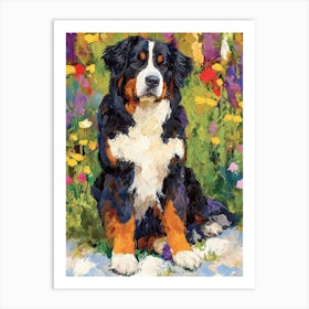 Bernese Mountain Dog Acrylic Painting 1 Art Print