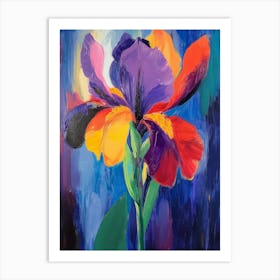 Irises in Matisse Style 5 Art Print