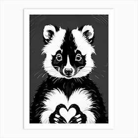 I Love Skunks A Skunk With Heart Art Print