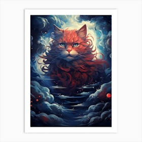 Cat In The Clouds Art Print