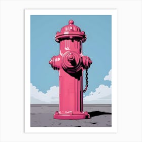 Pink Fire Hydrant Art Print