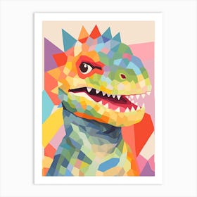 Colourful Dinosaur Stegoceras 2 Art Print