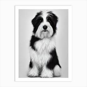 Coton De Tulear B&W Pencil Dog Art Print