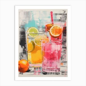 Cocktail Collage Inspired 1 Art Print