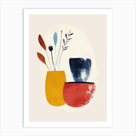 Cosmic Abstraction Mid Century Style Art Print