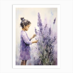 Lavender Girl Painting Art Print
