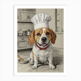 Chef Dog Art Print