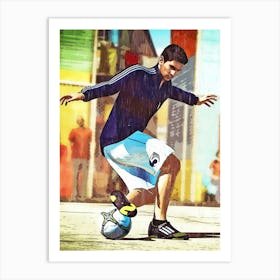 Freestyle Soccer Street Art Print