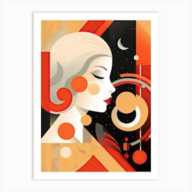 Serenading Womanhood: Minimalist Abstract Charms Art Print