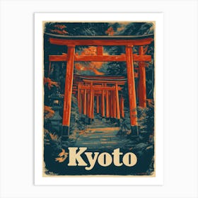 Aihrgdesign A Vintage Travel Poster Of Kyoto 4 Art Print