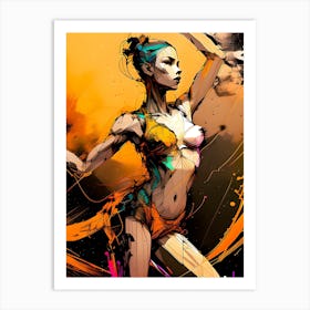 Abstract Female Dancer Art Print