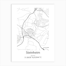 Steinheim Am Der Murr,Germany Minimalist Map Art Print