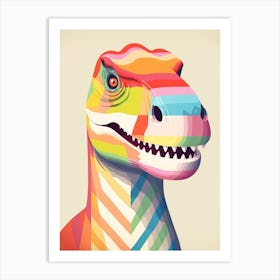 Colourful Dinosaur Carcharodontosaurus 2 Art Print