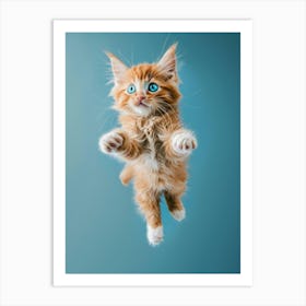 Cute Kitten In The Air Art Print