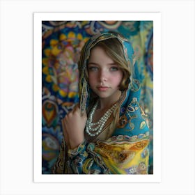 Girl In A Scarf Art Print