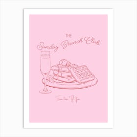 The Sunday Brunch Club - Pink & Red 1 Art Print