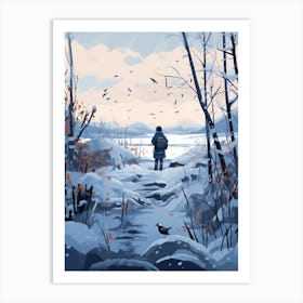 Winter Bird Watching 1 Art Print