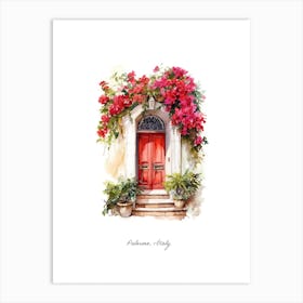 Palermo, Italy   Mediterranean Doors Watercolour Painting 2 Poster Art Print