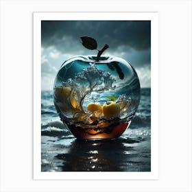 Apple In Water Art Print