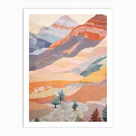 Mount Marcus Baker United States 2 Colourful Mountain Illustration Art Print