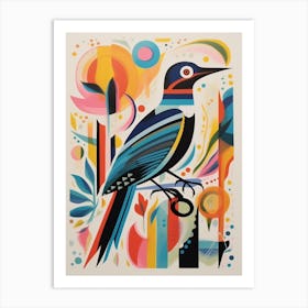 Colourful Scandi Bird Falcon 3 Art Print