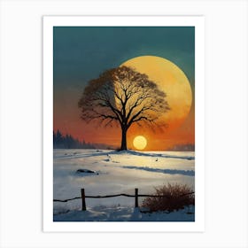 Sunset In Winter Art Print