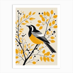 Yellow Magpie 4 Art Print