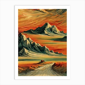 'Sunset Over The Mountains' Art Print