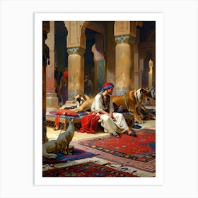 Man And His Dogs Art Print