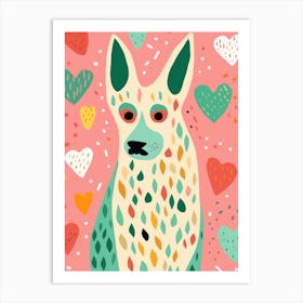 Dog Heart Line And Shape 2 Art Print