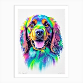 Boykin Spaniel Rainbow Oil Painting Dog Art Print