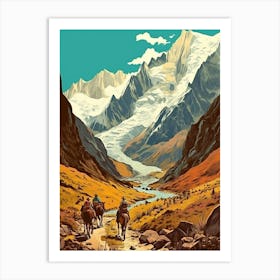 Salkantay Trek Peru Vintage Travel Illustration Art Print