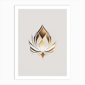 Lotus Flower, Buddhist Symbol Retro Minimal 7 Art Print