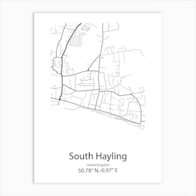 South Hayling,United Kingdom Minimalist Map Poster