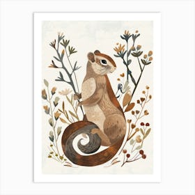 Charming Nursery Kids Animals Chipmunk 1 Art Print