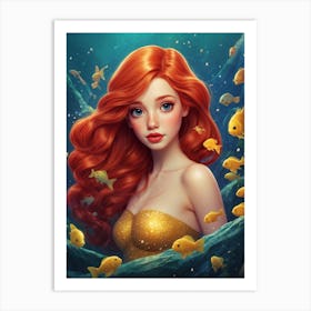 Ariel - The little mermaid, disney movie art work drawning 2 Art Print