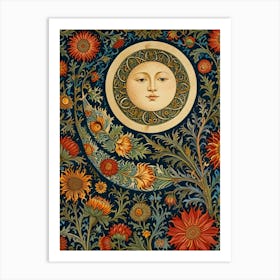 William Morris Moon And Flowers 12 Art Print