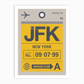 New York Luggage Tag Art Print