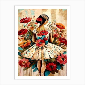 Ballerina With Flowers 2 Art Print