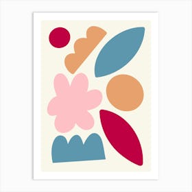 Abstract Floral Painting Shapes Colorful Art Print