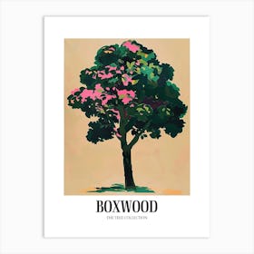 Boxwood Tree Colourful Illustration 1 Poster Art Print