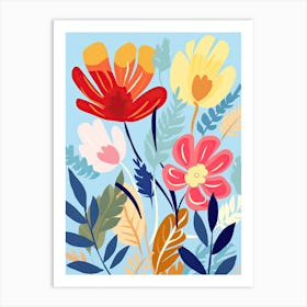 Vibrant Petal Reverie; Whimsical Flower Market Art Print