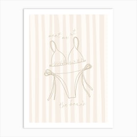 Meet Me At The Beach - Neutral Art Print