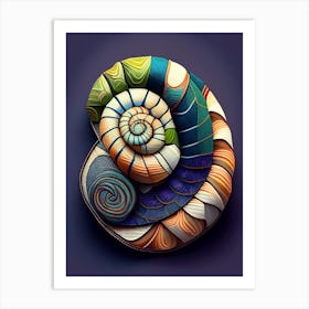 Nerite Snail  Patchwork Art Print