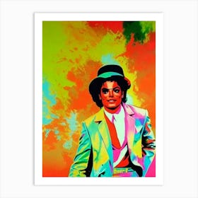 Michael Jackson Colourful Pop Art Art Print