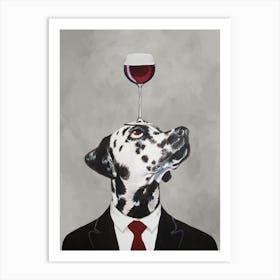 Dalmatian With Wineglass Art Print