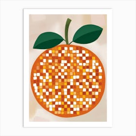 Orange Mosaic 10 Art Print