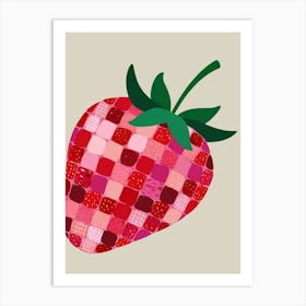 Strawberry Patchwork Art Print