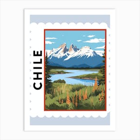 Chile 4 Travel Stamp Poster Art Print